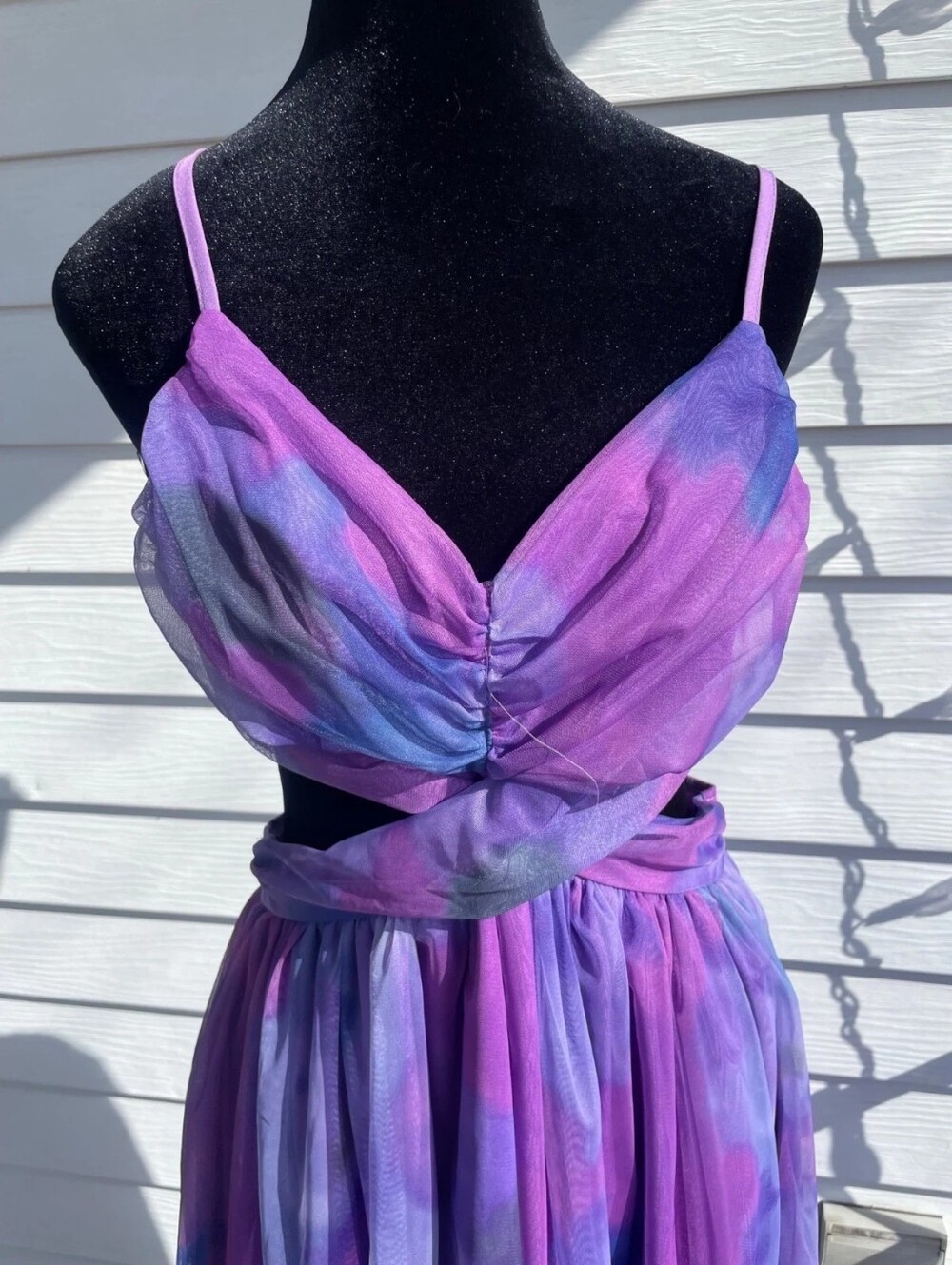 Purple & Blue Tie-Dye Maxi Dress